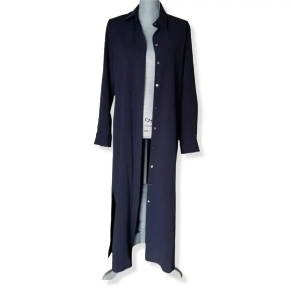 Theory Cady Midi Shirt Dress Navy M - Picture 2 of 11